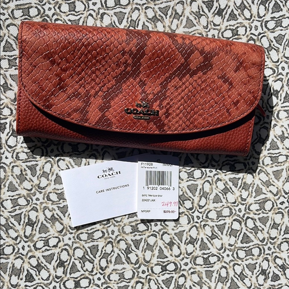 COACH- Brown Snake Print Women's wallet - F11928 - Picture 7 of 8